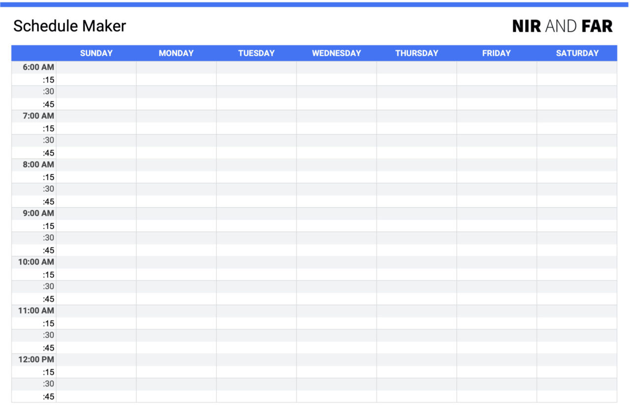 Printable Weekly Schedule Maker My XXX Hot Girl