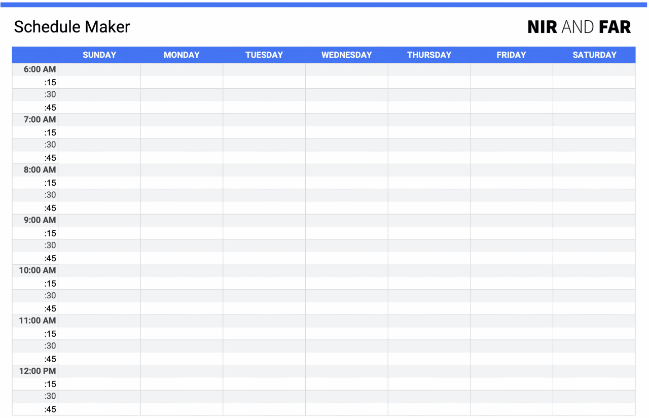 free schedule maker template use this sleek google doc