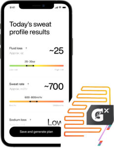 App screen with today's sweat profile results